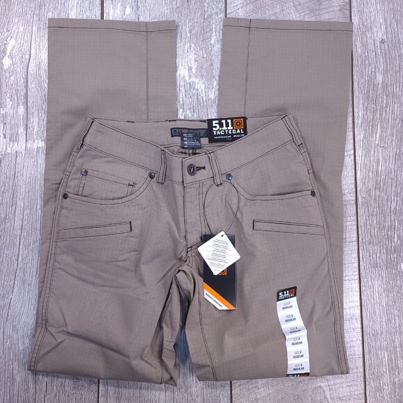5.11 Tactical Pants Women’s 2 Stone Brown Cirrus Covert Ripstop Straight Leg - Picture 4 of 10